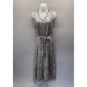 THML Tan and Black Snake Print Sleeveless Tie Waist Jumpsuit Size Small